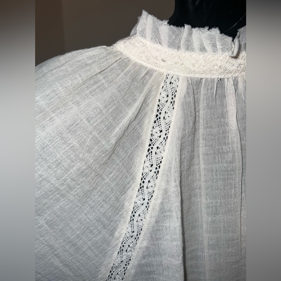 Free People Sivan Embroidered Blouse ivory NWT - Picture 6 of 9